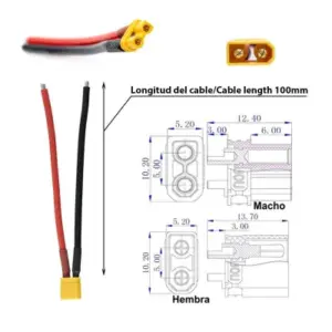 Cable con conector XT30 Amass - 1pc