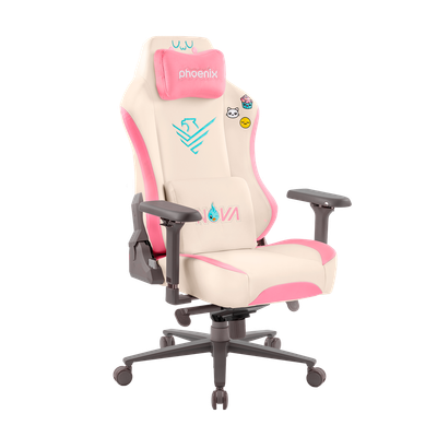 Silla Gaming Nova Cream Edition Alta Gama Cuero Color Crema y Rosa